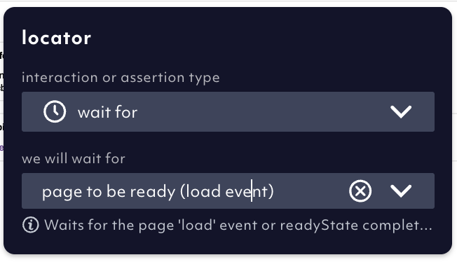 Wait step interaction type