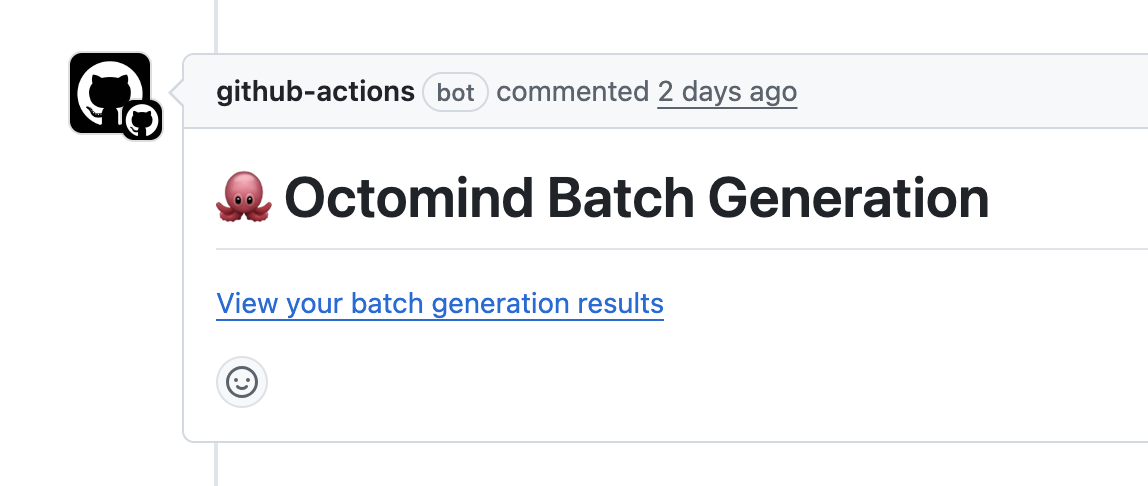 Example of Octomind test results in a pull request