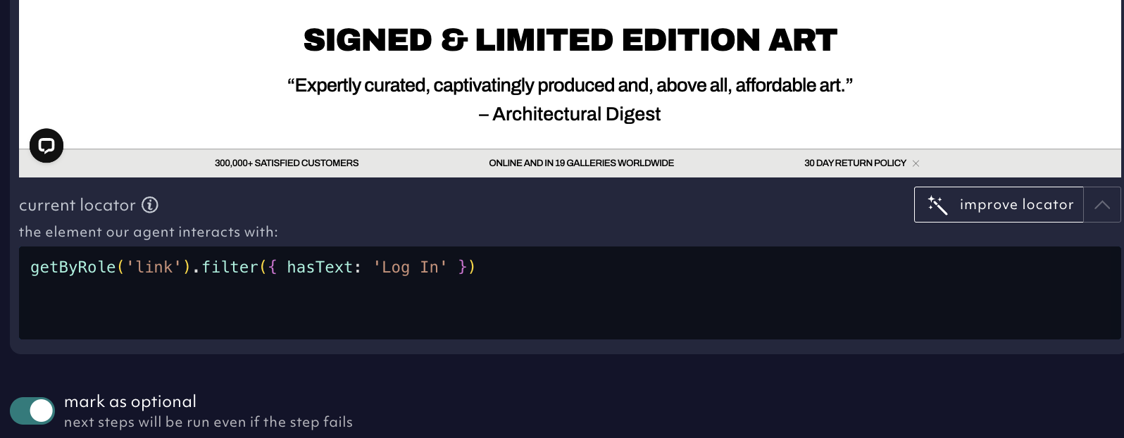 Adding optional step