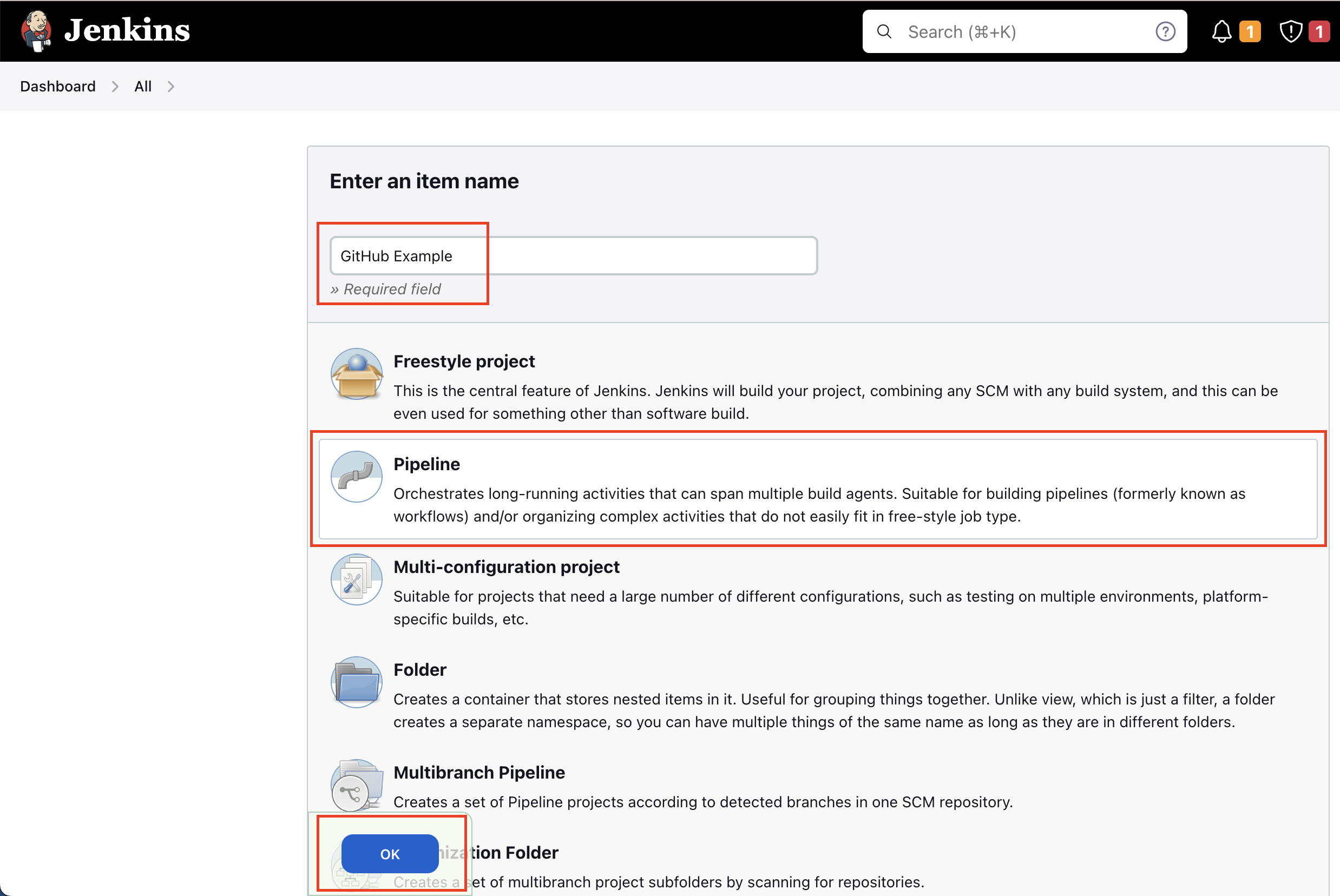 Creating new Pipeline
