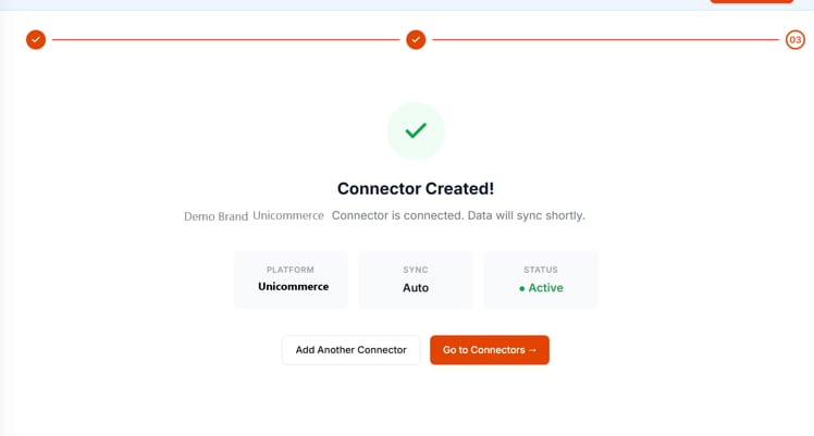 Unicommerce Connector Created