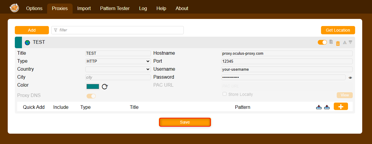 Foxyproxy Proxy Setup Guide | Oculus Proxies Docs