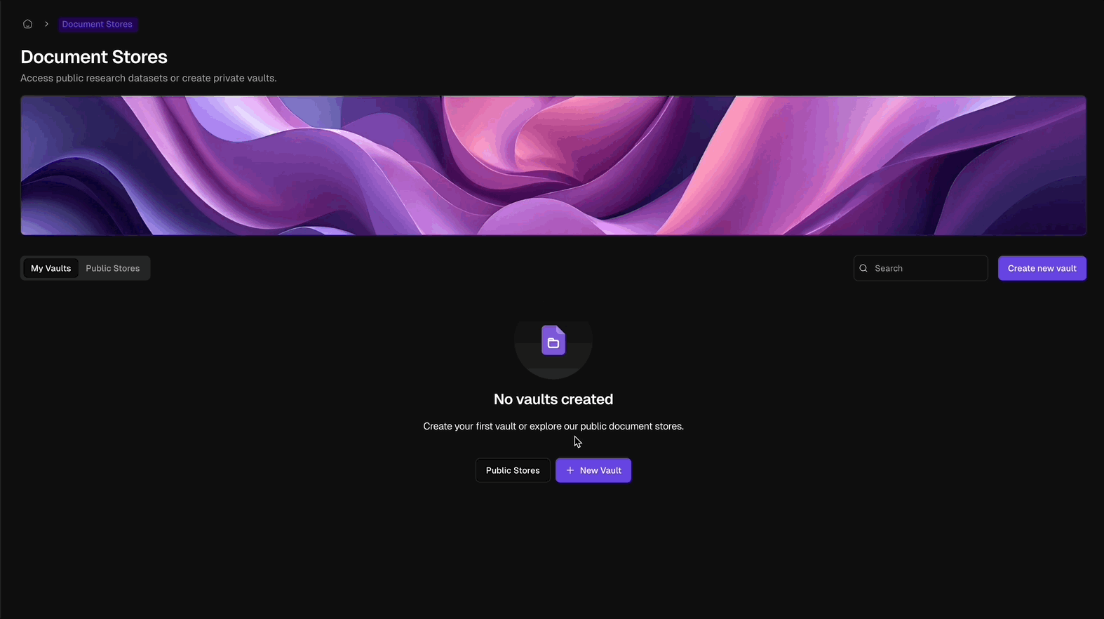 Document Store Setup (Dark Mode)