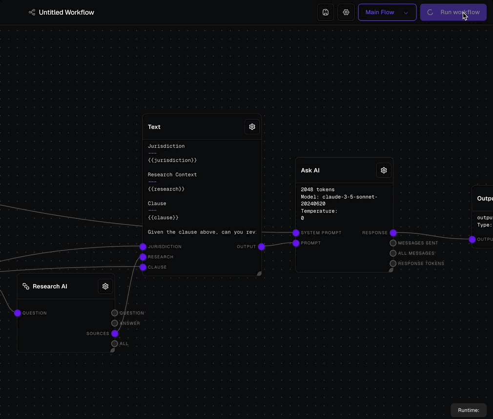 Workflow Action Bar (Dark Mode)