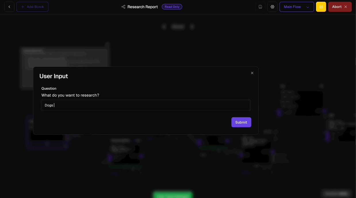 Workflow Live Flow (Dark Mode)