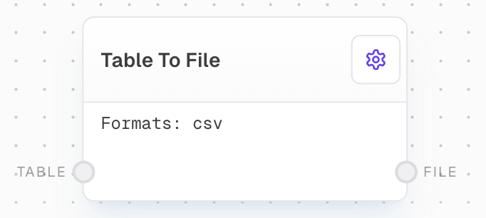 Table to File Block Screenshot