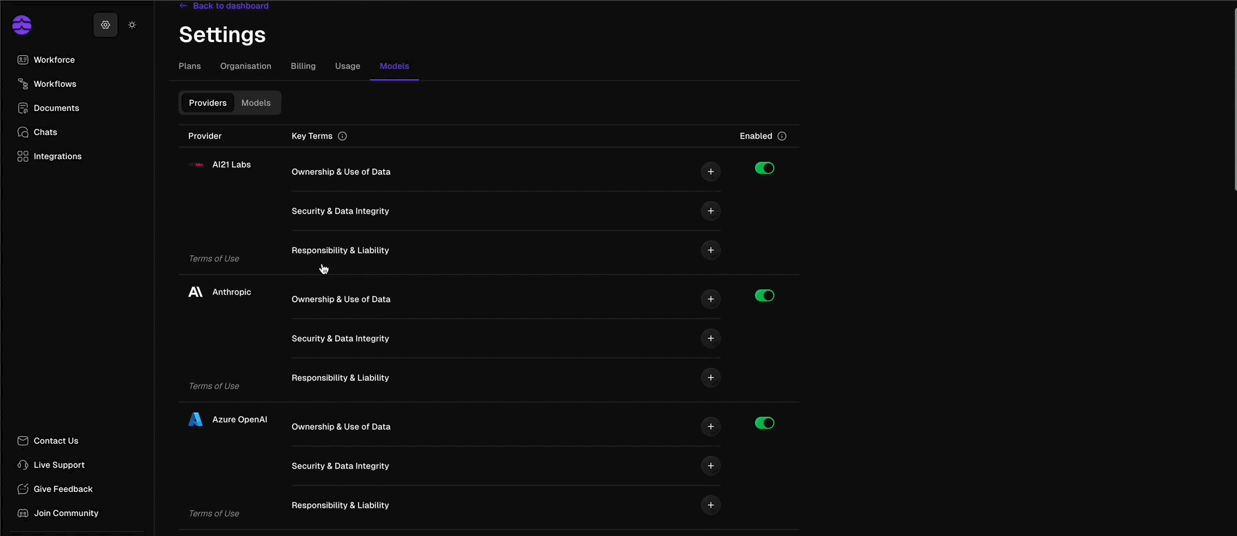 Models Overview (Dark Mode)