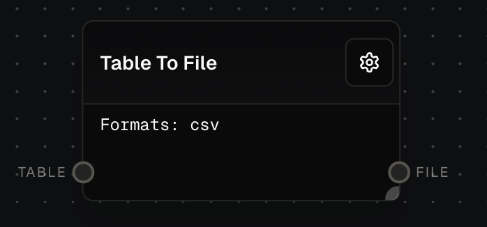 Table to File Block Screenshot