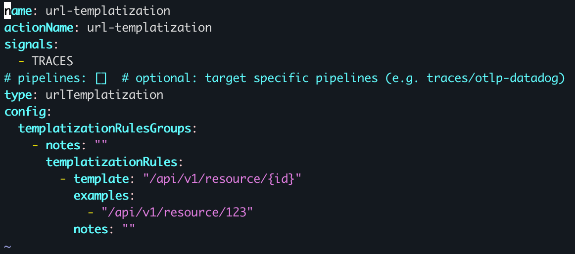 Configure URL templatization