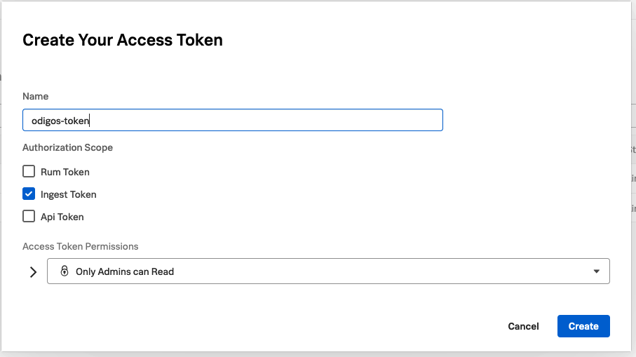 Create Access Token form in Splunk