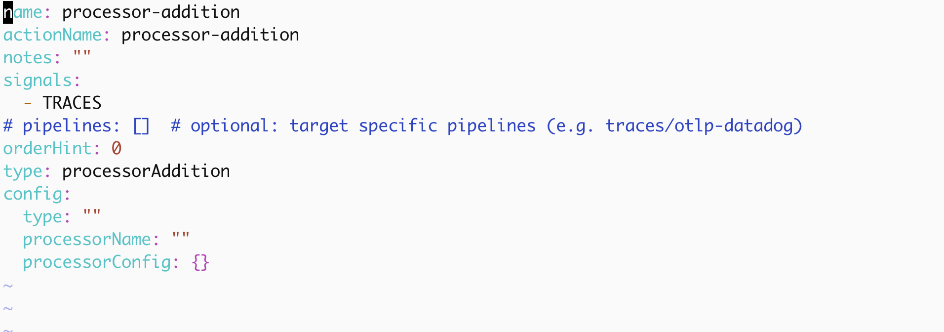 Configure Processor addition