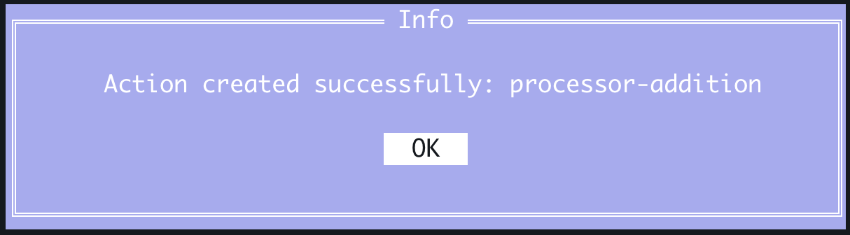 Complete adding the action