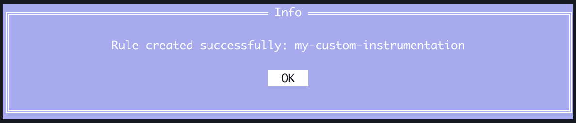 Complete adding the rule