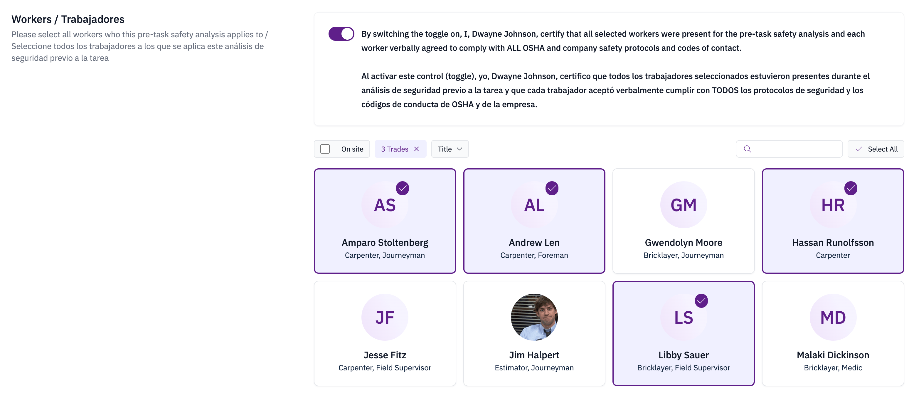 Certify worker attendance