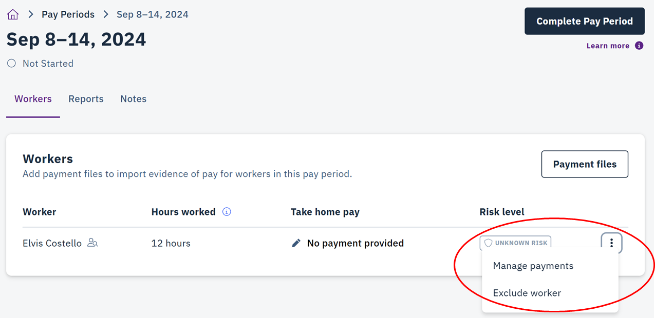 Click the menu and select Exclude Worker