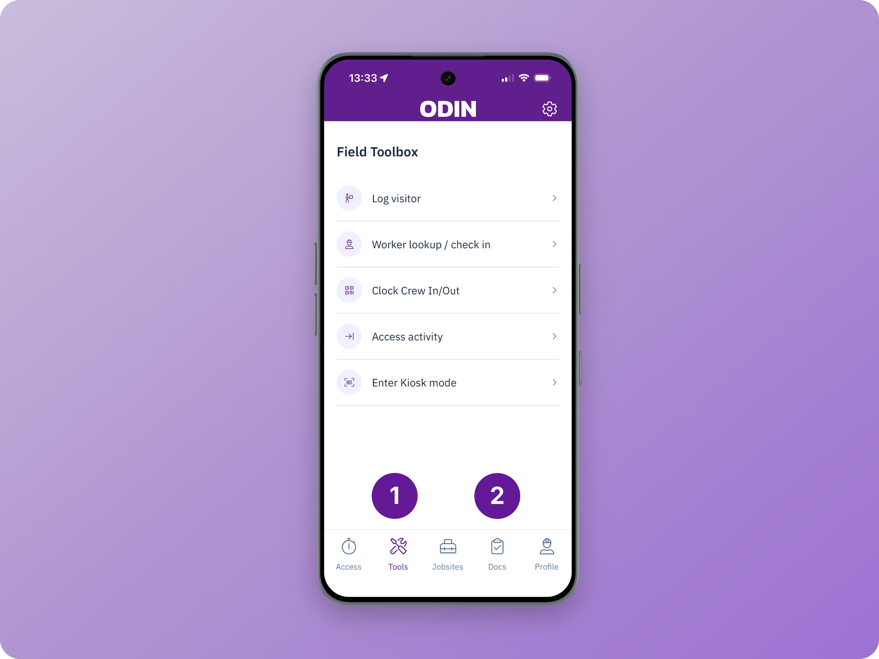 Visitor log entry point