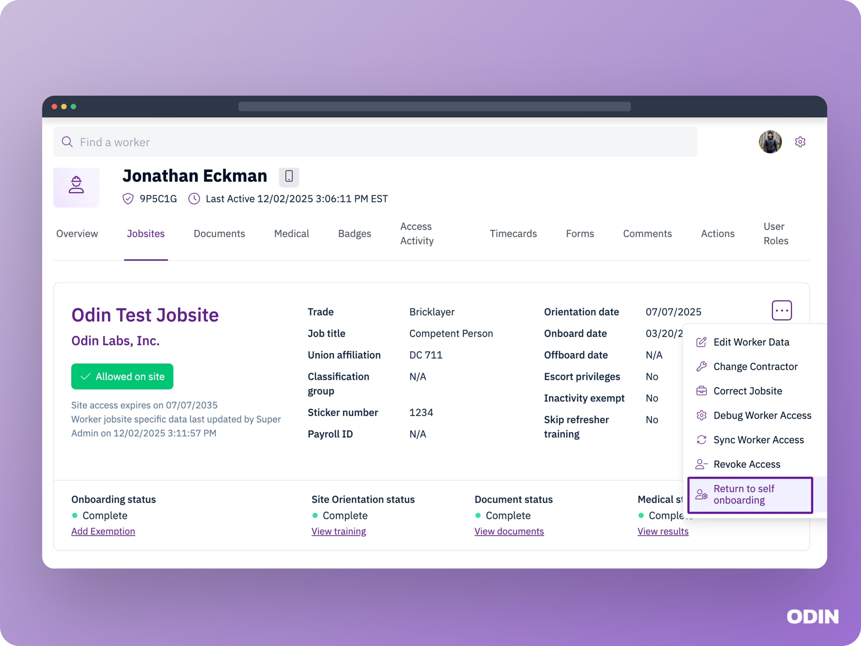 Return to self-onboarding