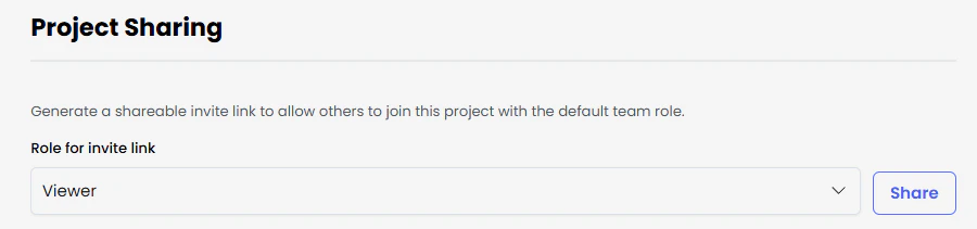 Project Settings Project Sharing section screenshot