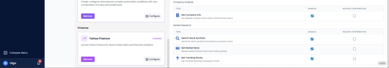 Yahoo Finance Company Analysis and Market Research tools