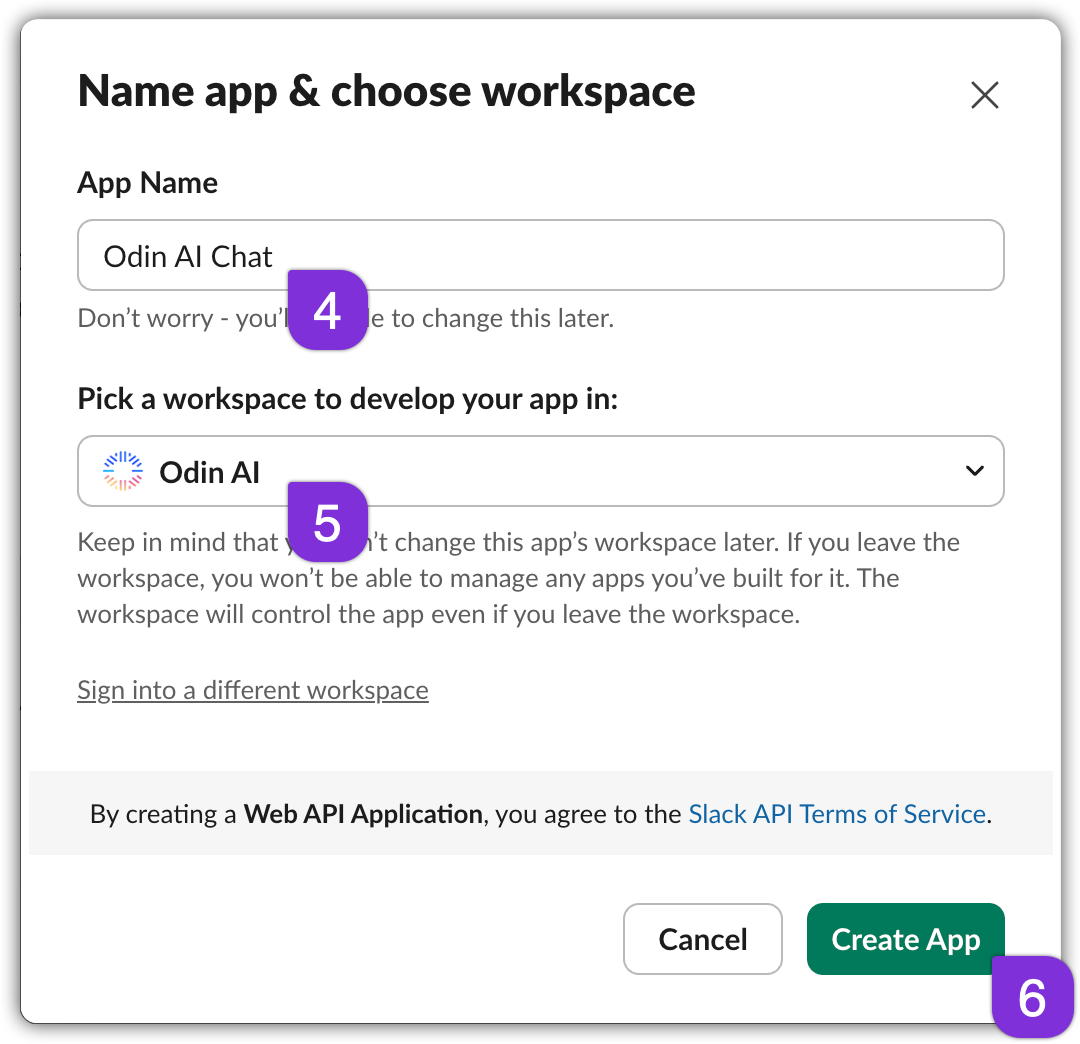 Create Slack App Details