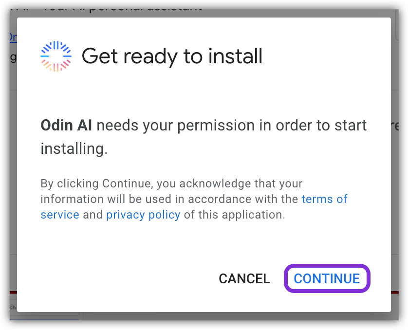 Continue Installation