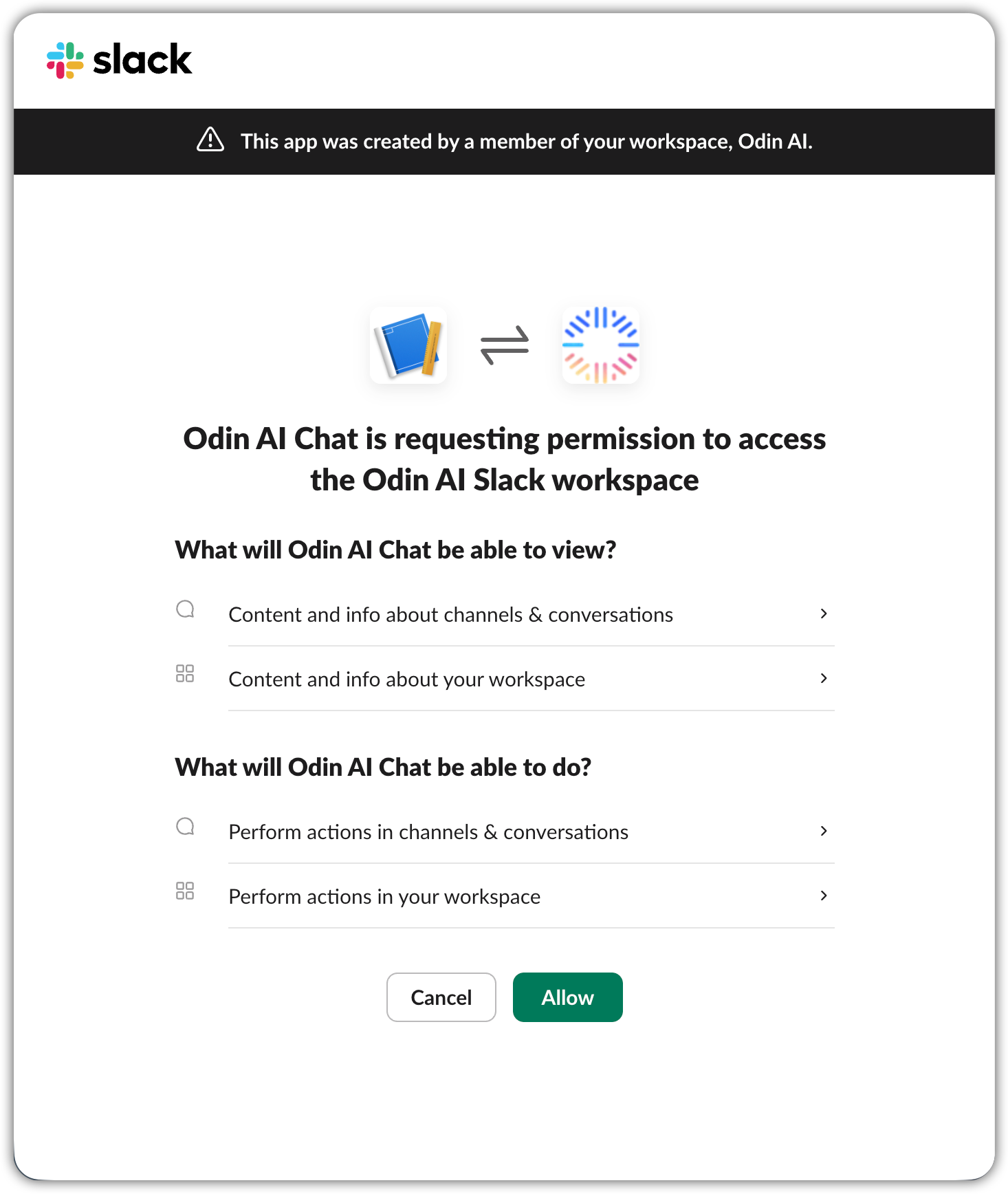 Slack Allow Permissions