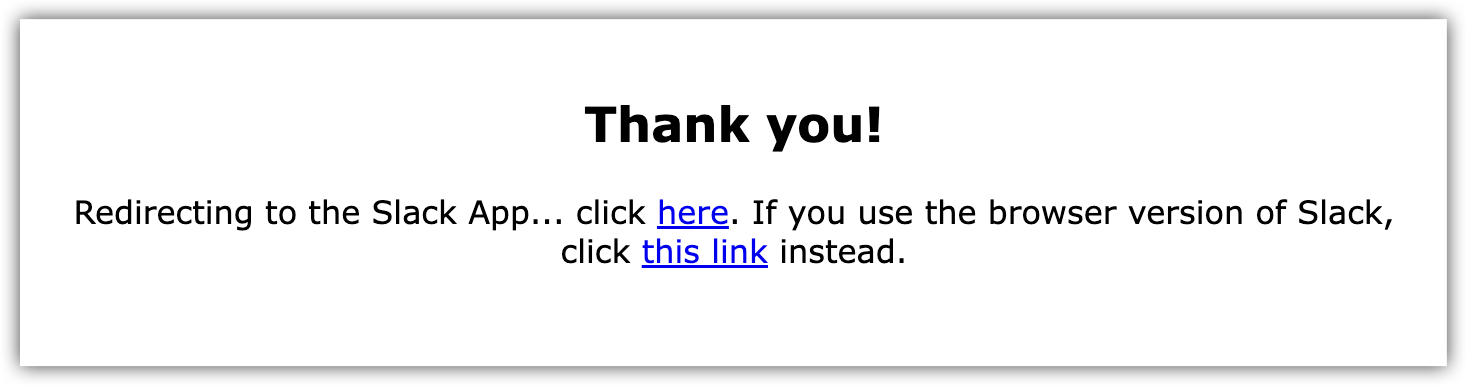 Slack Installation Successful