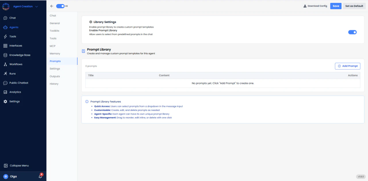 Prompt Library Configuration