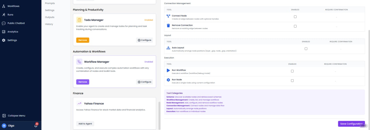 Workflow Manager Connection Management, Layout, and Execution tools