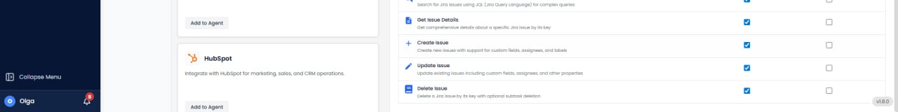 Jira Get Issue Details, Create Issue, Update Issue, and Delete Issue tools