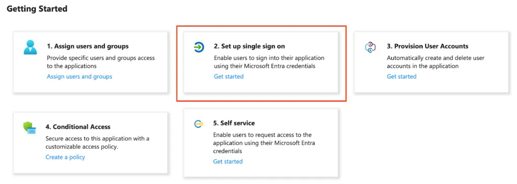 Azure – Getting started – Set up single sign on