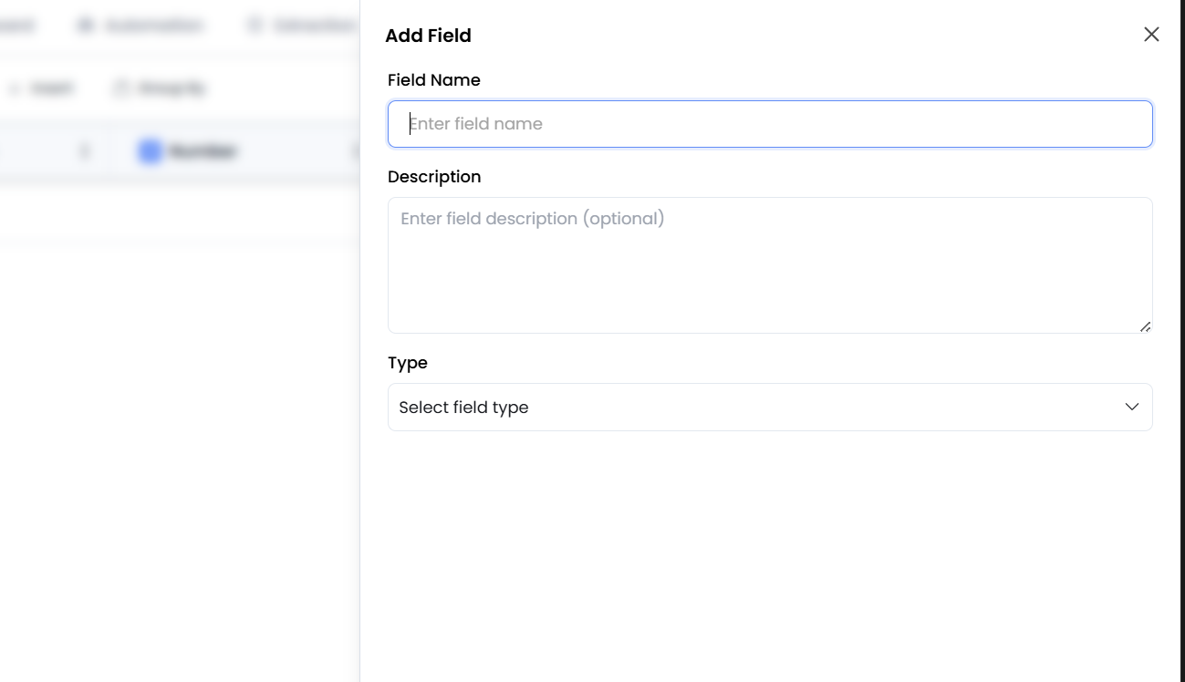 Column configuration sidebar