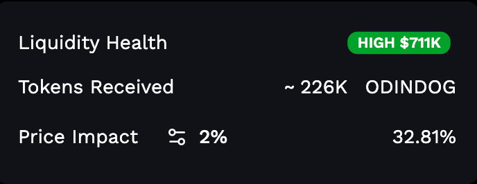 Price impact UI