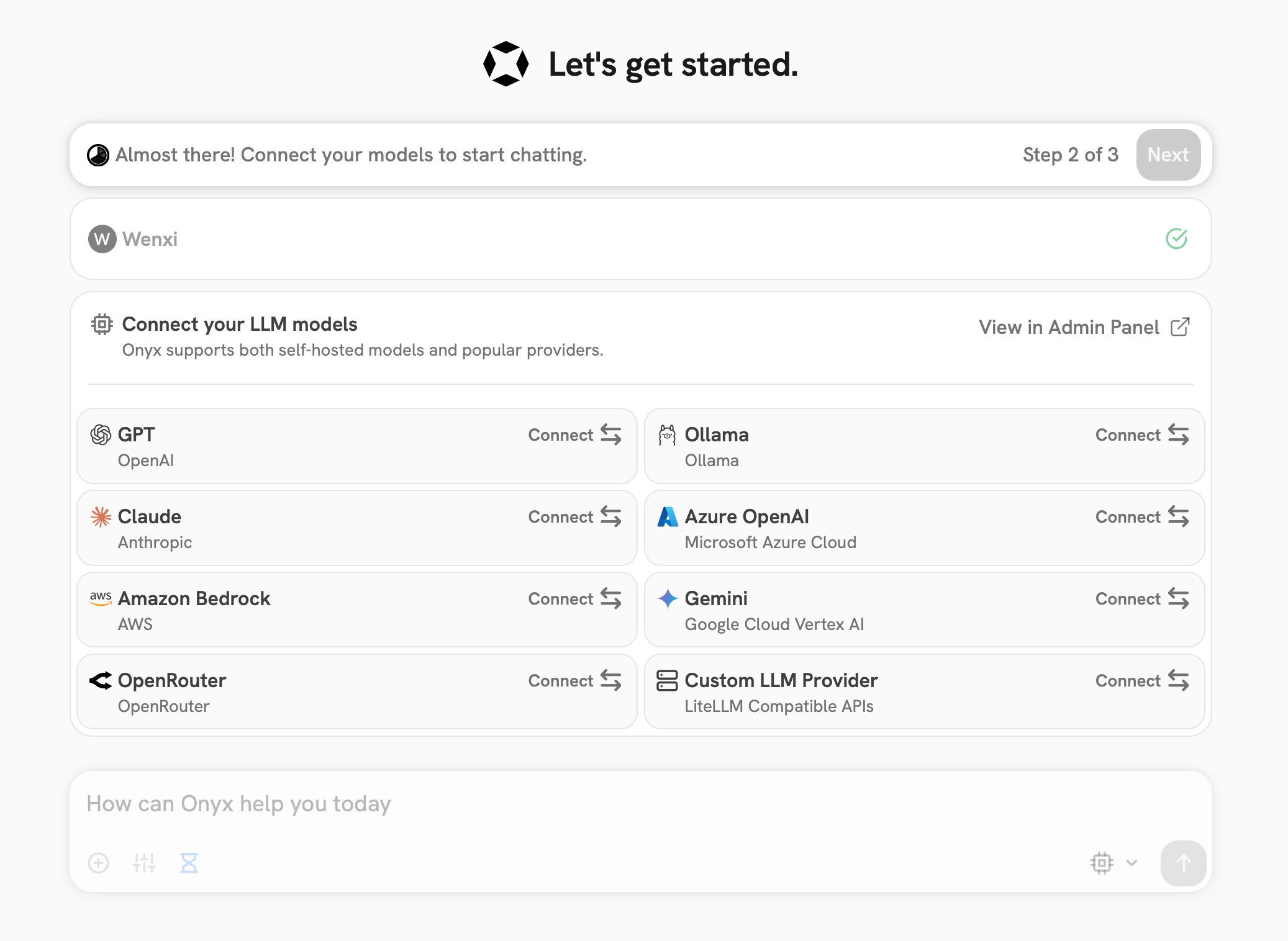 Onboarding flow