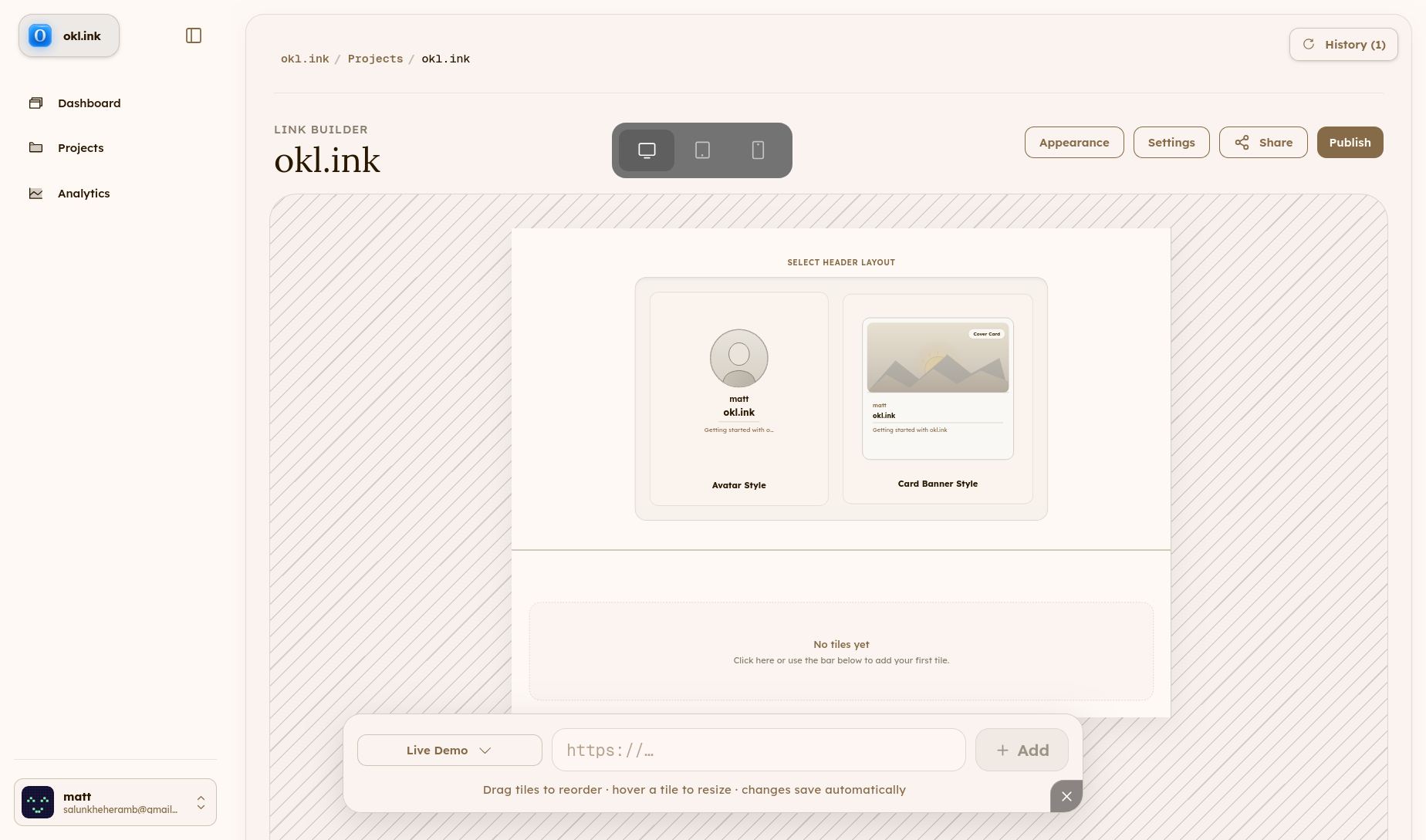 Start using okl.ink bento grid canvas