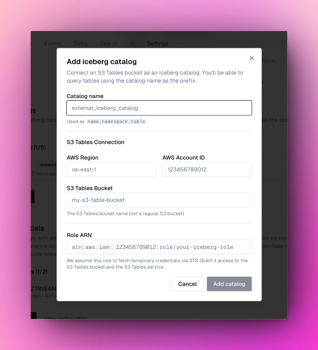 Iceberg Dialog Light