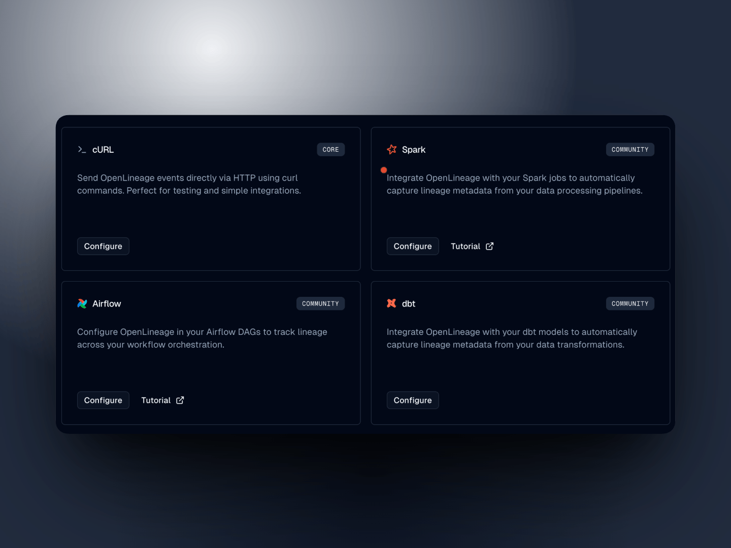 Integrations Dark