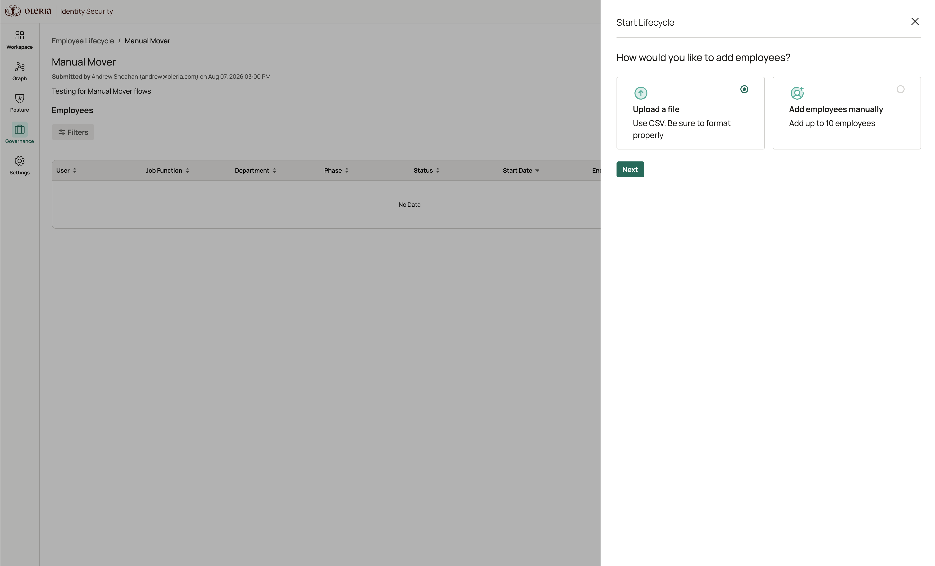 Add employees sheet showing the two methods