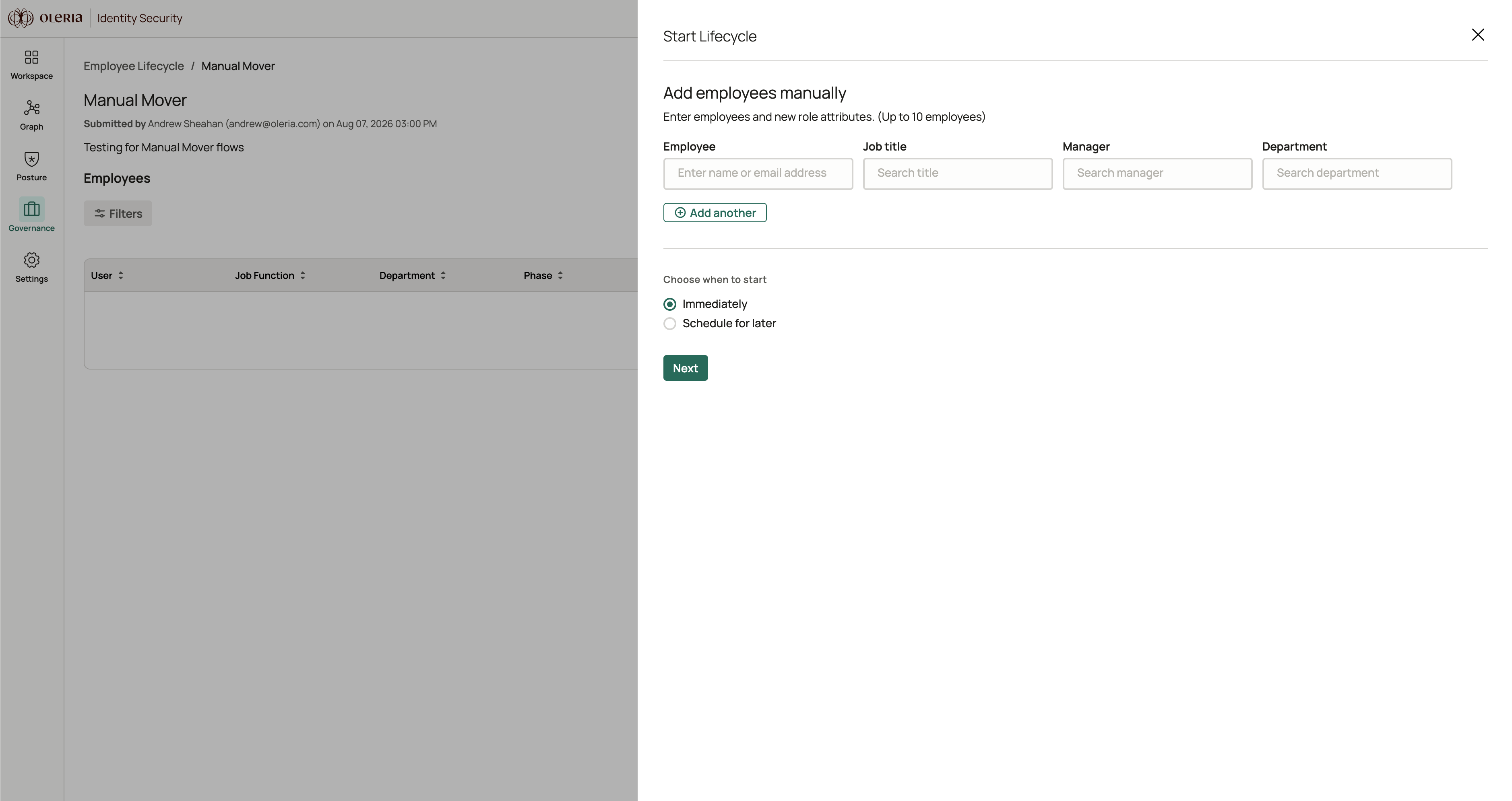 Form to add employees manually