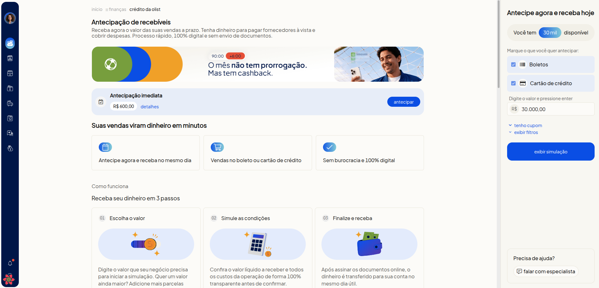 Banner da campanha de cashback