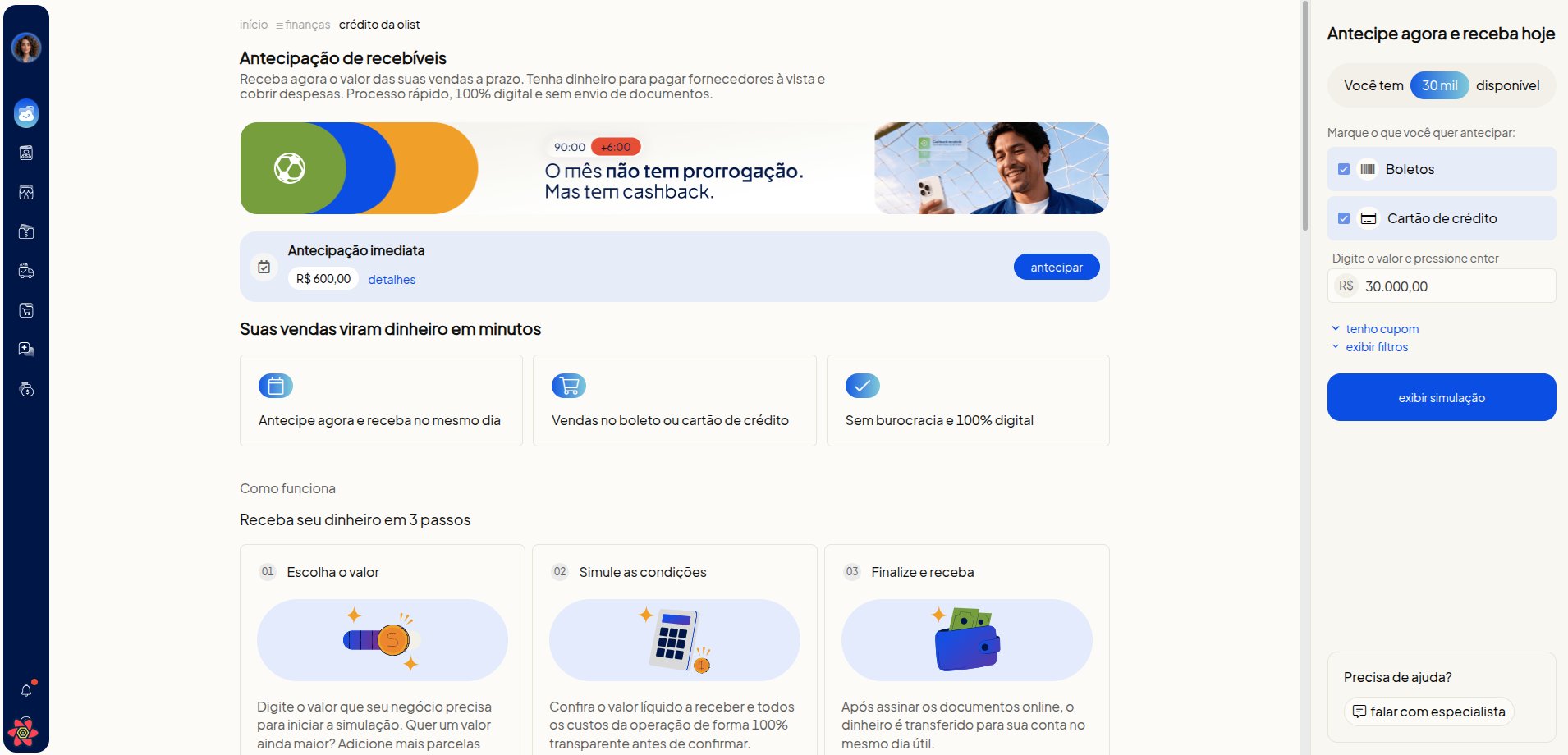 Banner da campanha de cashback