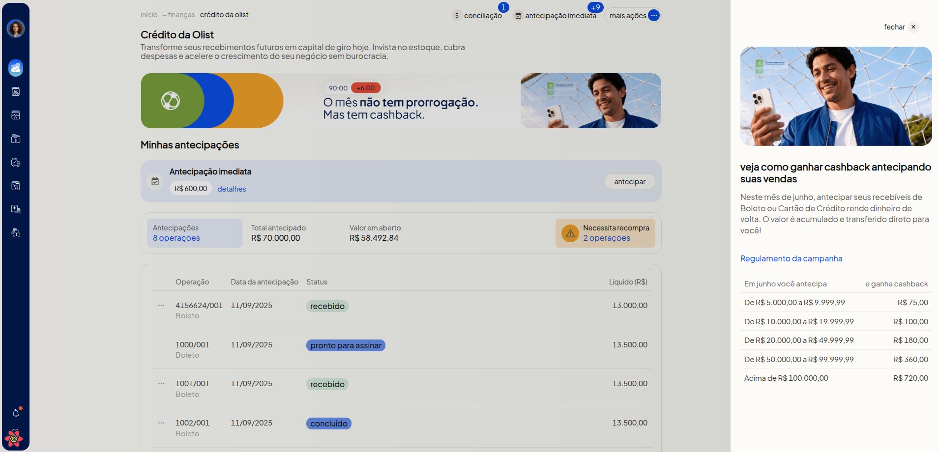 Modal com as regras e regulamento da campanha
