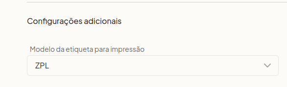 Configuração do modelo de impressão de etiquetas na Smart Envios