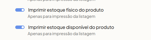 Saldo do produto na impressão de separação