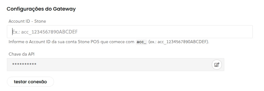 Exemplos de preenchimento do campo ID da conta