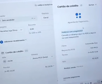 Tela do PDV presa em carregamento infinito após pagamento concluído