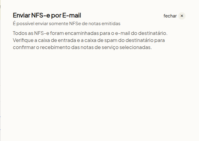 Confirmação de e-mail enviado com sucesso