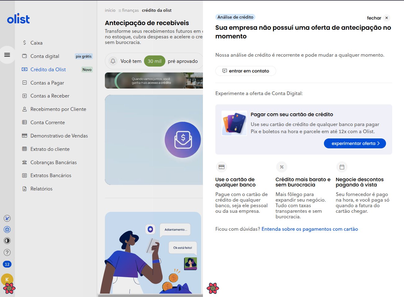Oferta de Card Wallet para quem não tem crédito disponível