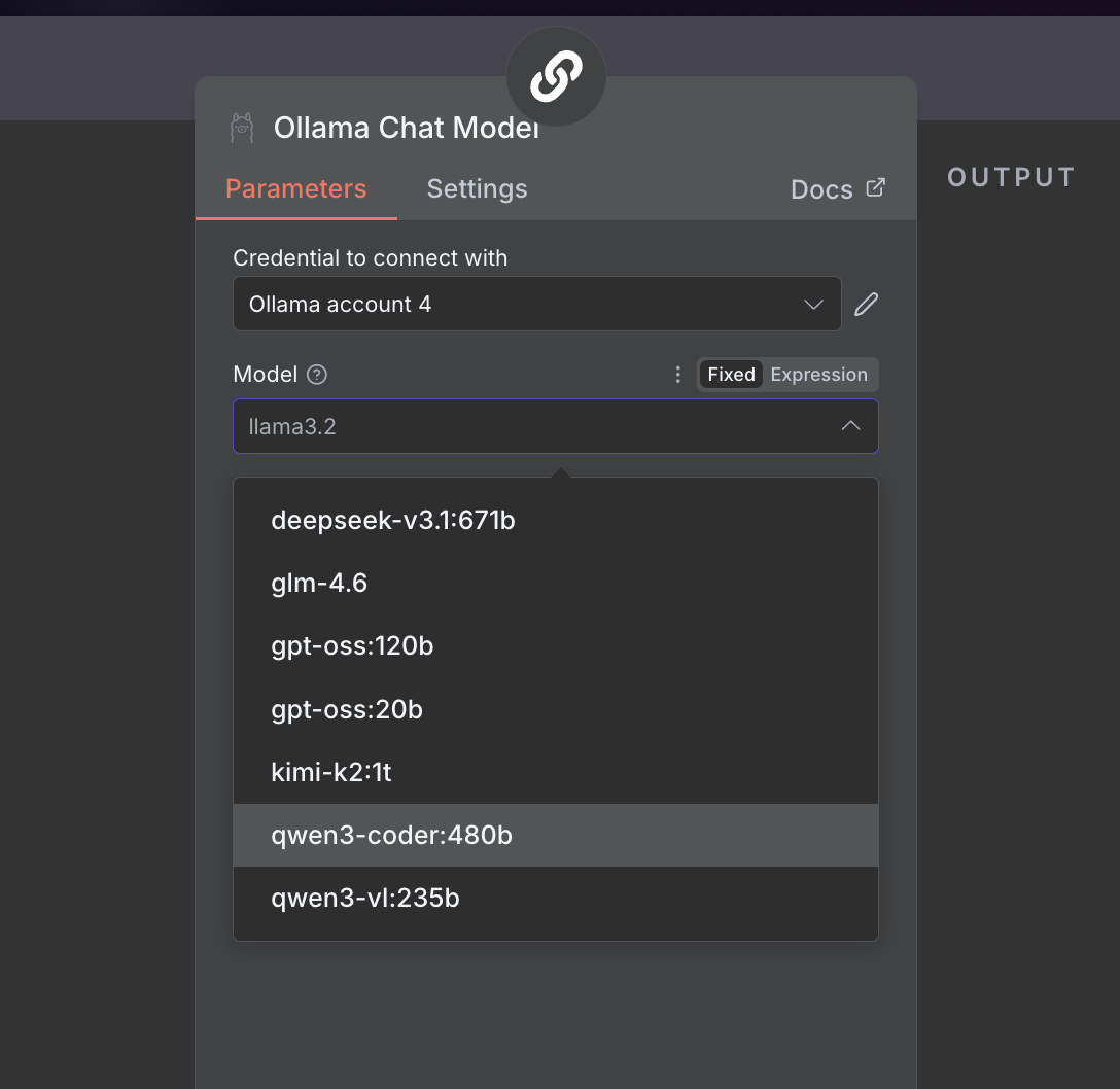 Set up Ollama credentials