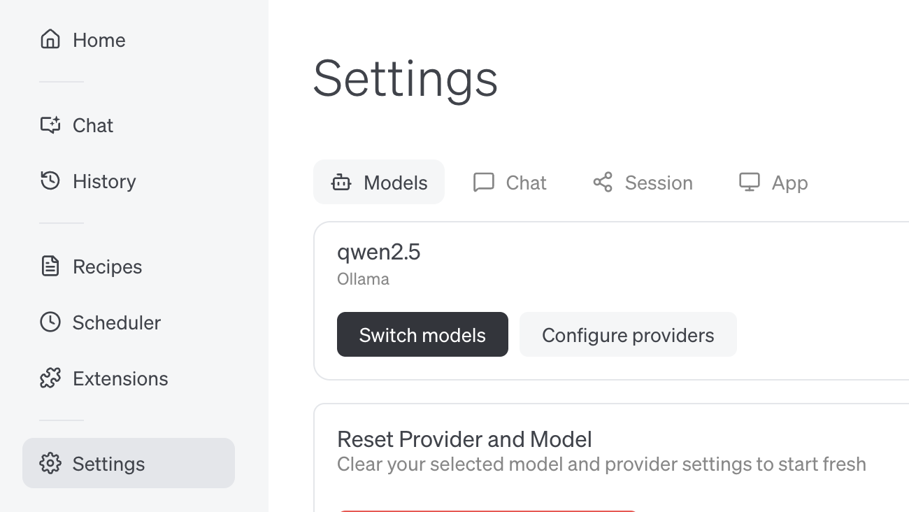 Goose settings Panel